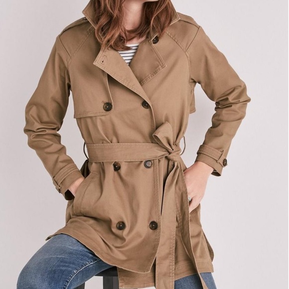 Lucky Brand Military Trench Coat Olive green drab double breasted jacket M - Picture 4 of 14